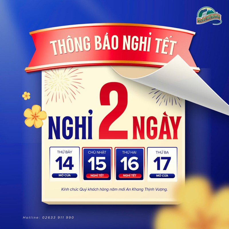 THÔNG BÁO LỊCH NGHỈ TẾT NGUYÊN ĐÁN BÍNH NGỌ 2026