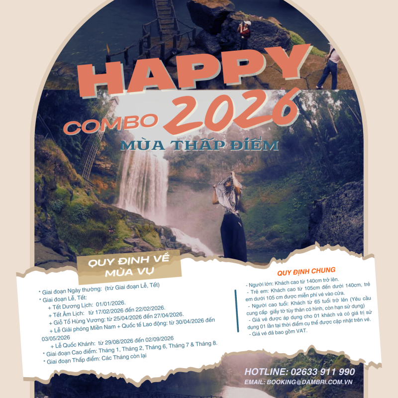 SIÊU ƯU ĐÃI - HAPPY COMBO MÙA THẤP ĐIỂM 2026 TẠI ĐAMB'RI!